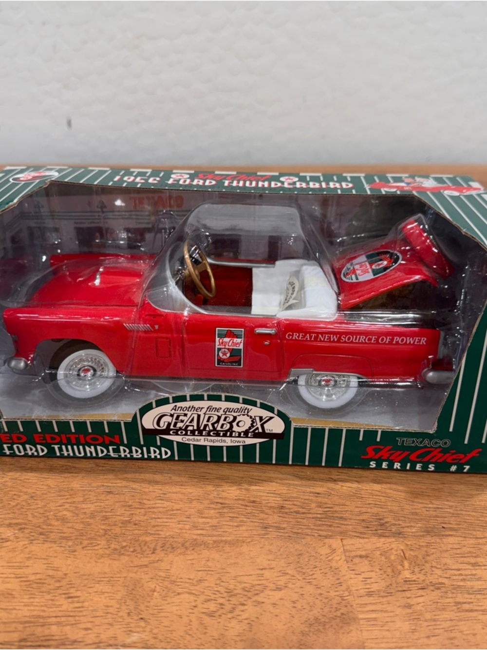 Gearbox Texaco Red 1956 Ford Thunderbird Sky Chief Convertible Die-Cast Toy Car